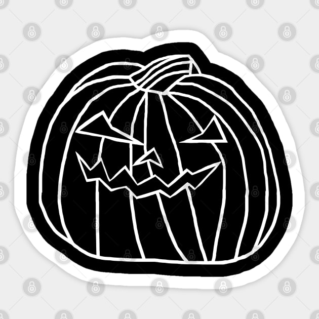 White Line Big Halloween Horror Pumpkin Sticker by ellenhenryart